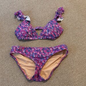 J. Crew Floral Bikini - Purple and Pink